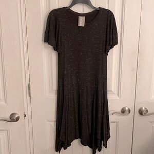 DOLAN‎ LEFT COAST COLLECTION midi handkerchief hem black/whiteblend dress